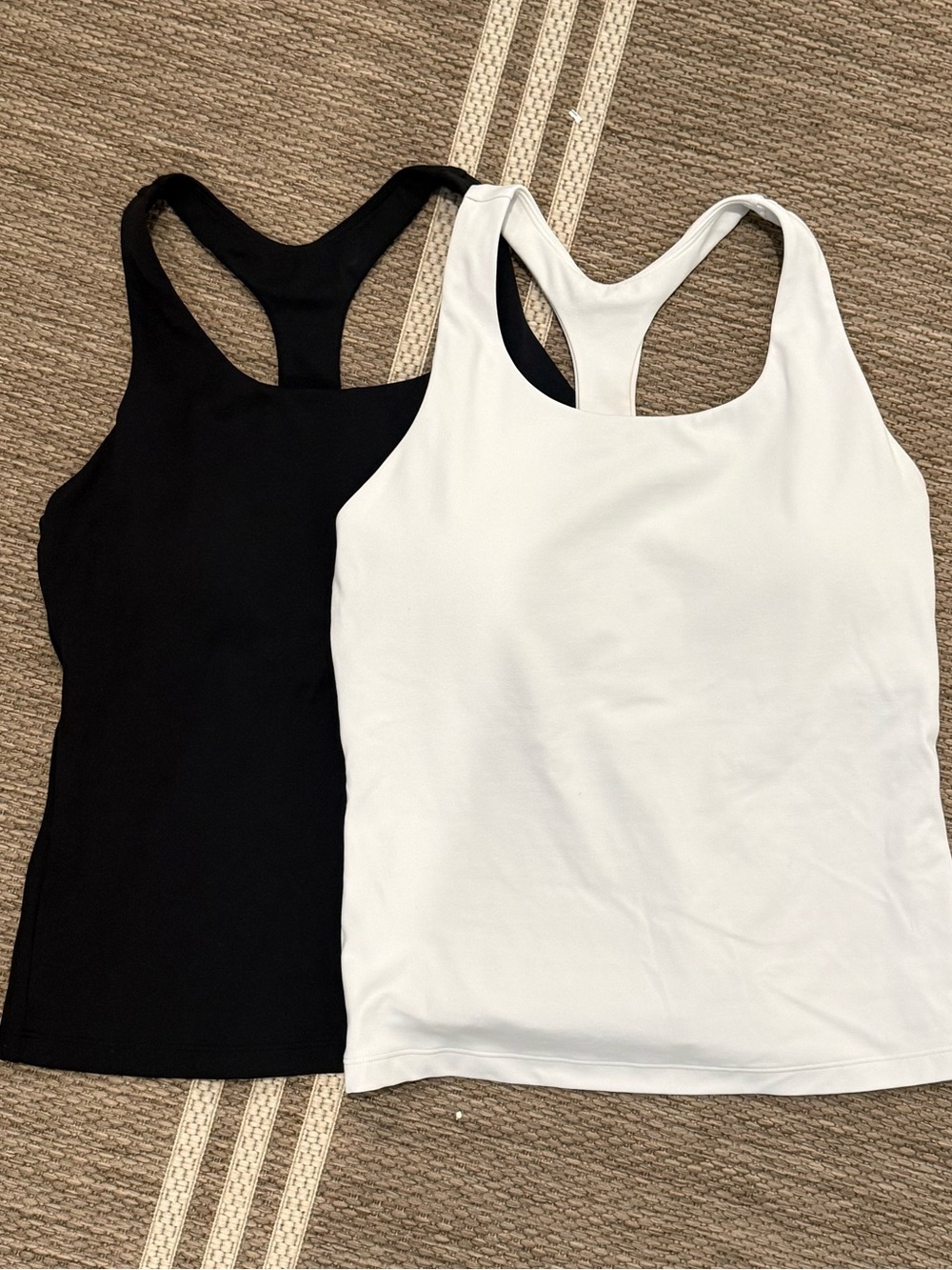 2 CRZ YOGA Butterluxe Racerback Tank Tops- Small- Black and White